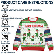 Christmas,Family,Parents,Gift For Grandparents,Gift For Kids,Funny,Custom Photo - Custom Photo Funny Christmas Elf Family Face Cut - Personalized Unisex Ugly Sweater
