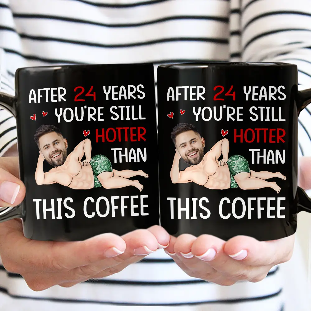 Gift For Couples,Gift For Wife,Gift For Husband,Gift For Boyfriend,Gift For Girlfriend,Funny,Old Couples - Custom Photo Funny Couple After Years Still Hotter Than This Coffee - Personalized Mug