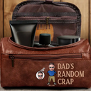 Gift For Father - Custom Photo Funny Dad Papa Uncle Random Thing - Personalized Leather Toiletry Bag