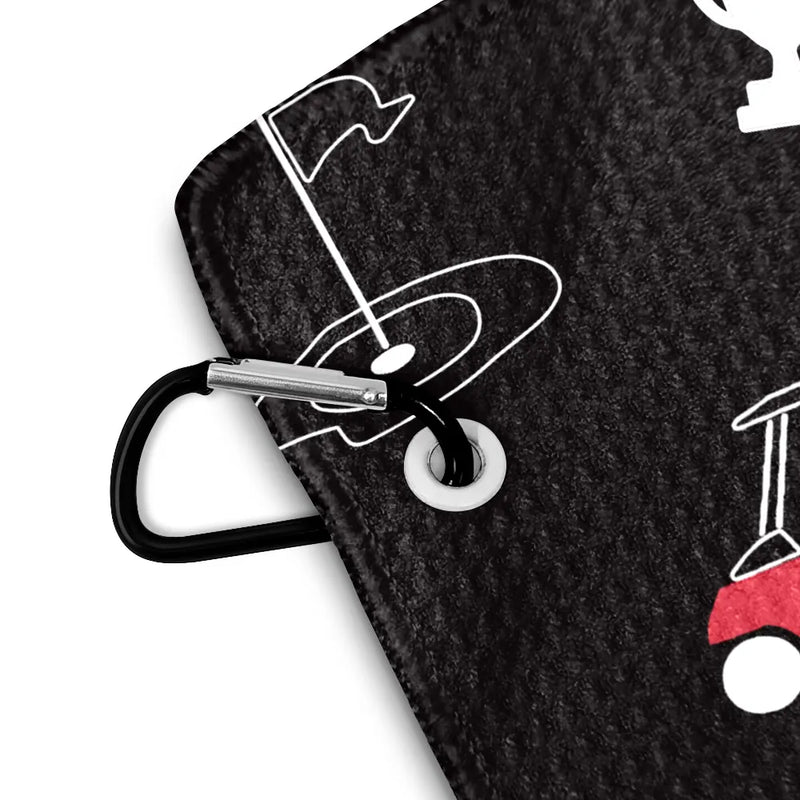 Happy, Golf, Gift For Men, Gift For Husband, Dog Lovers, Pet Lovers, Gift For Yourself - Custom Photo Funny Dog Cat - Personalized Golf Towel