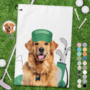 Happy, Golf, Gift For Men, Gift For Husband, Dog Lovers, Pet Lovers, Gift For Yourself - Custom Photo Funny Dog Cat - Personalized Golf Towel