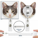 Nurse,Teacher,Gift For Women,Happy,Custom Photo - Custom Photo Funny Dog Cat Person Face - Personalized Badge Reel