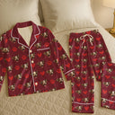 Dog Lovers, Cat Lovers, Dog Mom, Cat Mom, Happy, Gift For Women, Gift For Yourself - Custom Photo Funny Dog Cat Pet - Personalized Satin Pajama Set