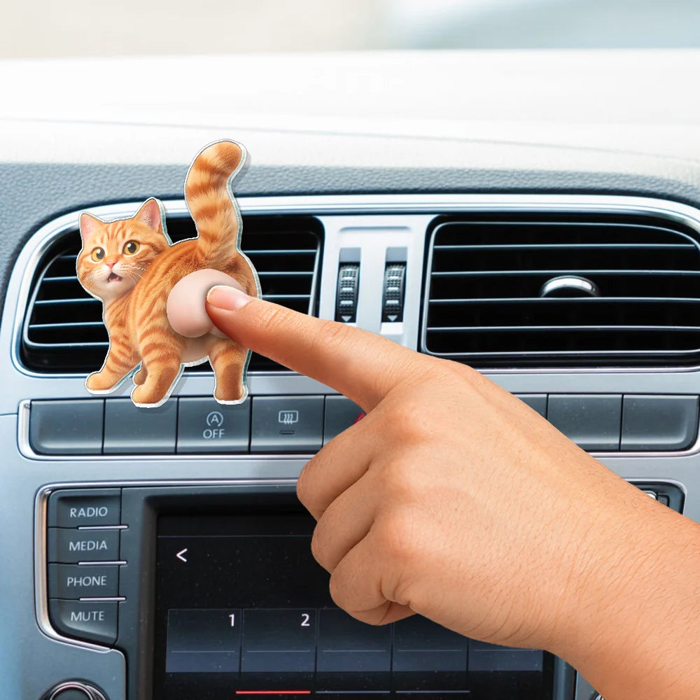 Art Design, Humorous, Pet Lovers, Photo - Squishy Pet Butt - Custom Photo Funny Dog Cat Pet Butt - Personalized Squishy Acrylic Car Vent Clip