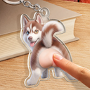 Art Design, Humorous, Pet Lovers, Photo - Squishy Pet Butt - Custom Photo Funny Dog Cat Pet Butt - Personalized Squishy Acrylic Keychain