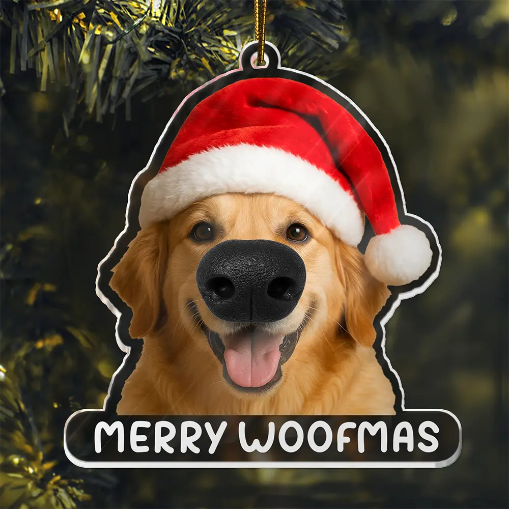 Art Design, Christmas, Humorous, Dog Lovers, Pet Lovers, Photo - Squishy Dog Nose - Custom Photo Funny Dog Nose Gift For Dog Lovers - Personalized Squishy Acrylic Ornament