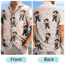 Gift For Yourself,Gift For Women,Gift For Men,Happy,Fishing - Custom Photo Funny Face Cut Fishing Man - Personalized Hawaiian Shirt