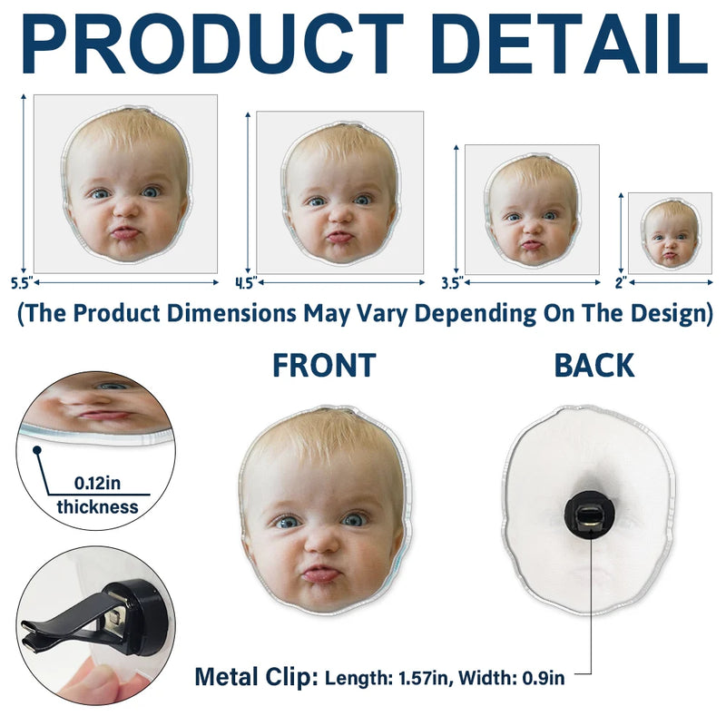Gift For Kids,Gift For Mother,Gift For Father,Pet Lovers,Dog Lovers,Cat Lovers,Happy,Custom Photo - Custom Photo Funny Face Cut Kids Dogs Cats - Personalized Acrylic Car Vent Clip
