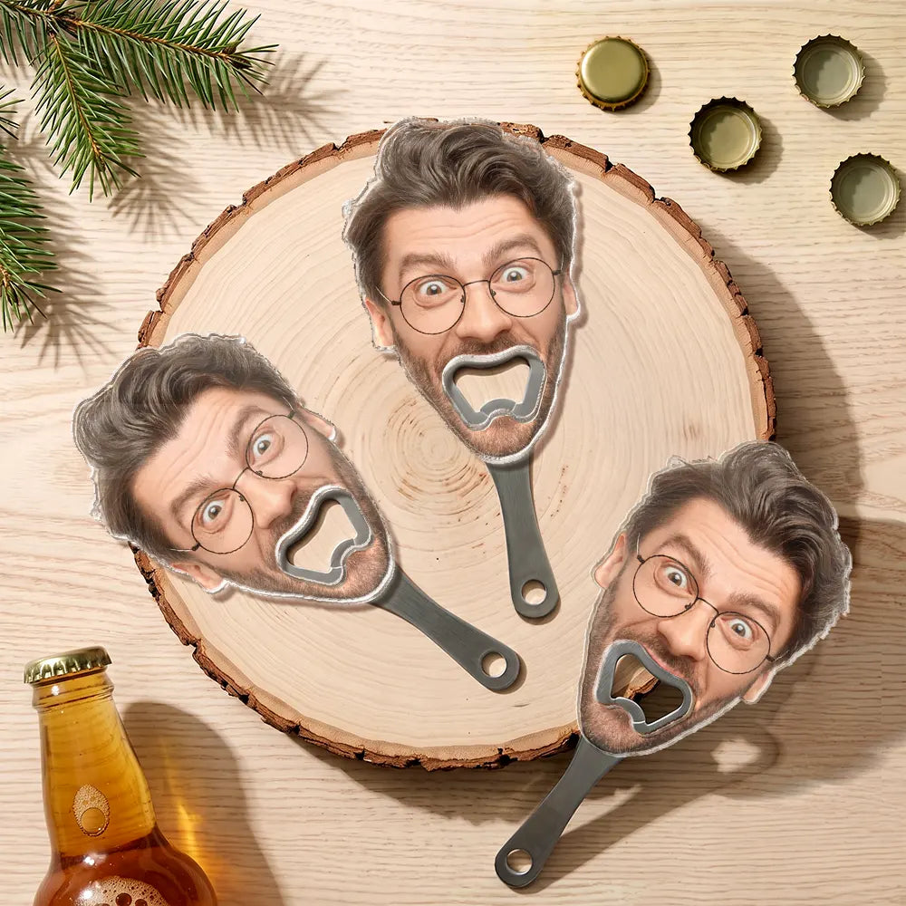 Humorous,Custom Photo,Gift For Yourself,Wedding,Cut-Face Photo - Custom Photo Funny Face Cut Party - Personalized Custom Shaped Bottle Opener