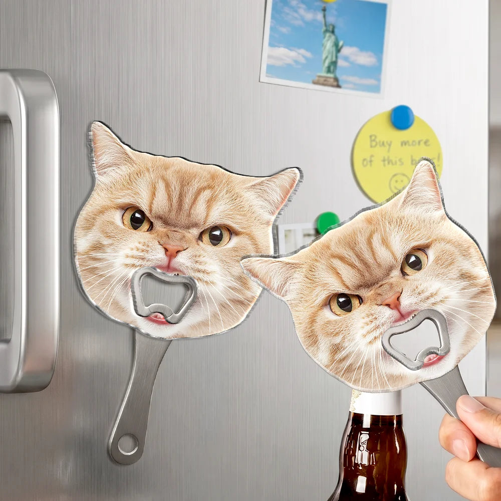 Humorous,Custom Photo,Gift For Yourself,Wedding,Cut-Face Photo - Custom Photo Funny Face Cut Party - Personalized Custom Shaped Bottle Opener