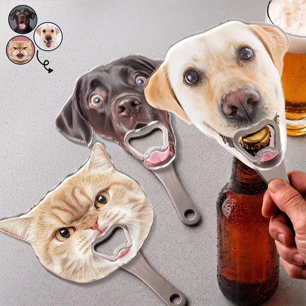 Humorous,Custom Photo,Gift For Yourself,Wedding,Cut-Face Photo - Custom Photo Funny Face Cut Party - Personalized Custom Shaped Bottle Opener