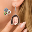 Gift For Yourself,Gift For Women,Happy - Custom Photo Funny Face Pet Kid Family - Personalized Acrylic Earrings