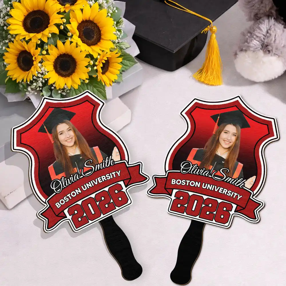 Graduation,Gift For Yourself,Gift For Women,Gift For Men,Gift For Daughter,Gift For Son,Gift For Sisters,Gift For Brothers,Gift For Bestie,Gift For Sibling,Happy - Custom Photo Funny Graduation Prop - Personalized Graduation Handheld Fan