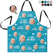 Gift For Couples,Custom Photo,Funny,Gift For Husband - Custom Photo Funny I Love My Wife Husband - Personalized Apron