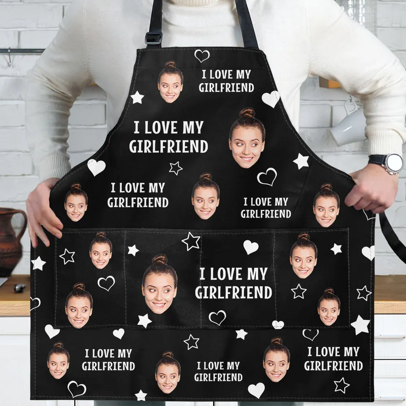 Gift For Couples,Custom Photo,Funny,Gift For Husband - Custom Photo Funny I Love My Wife Husband - Personalized Apron