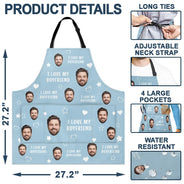 Gift For Couples,Custom Photo,Funny,Gift For Husband - Custom Photo Funny I Love My Wife Husband - Personalized Apron