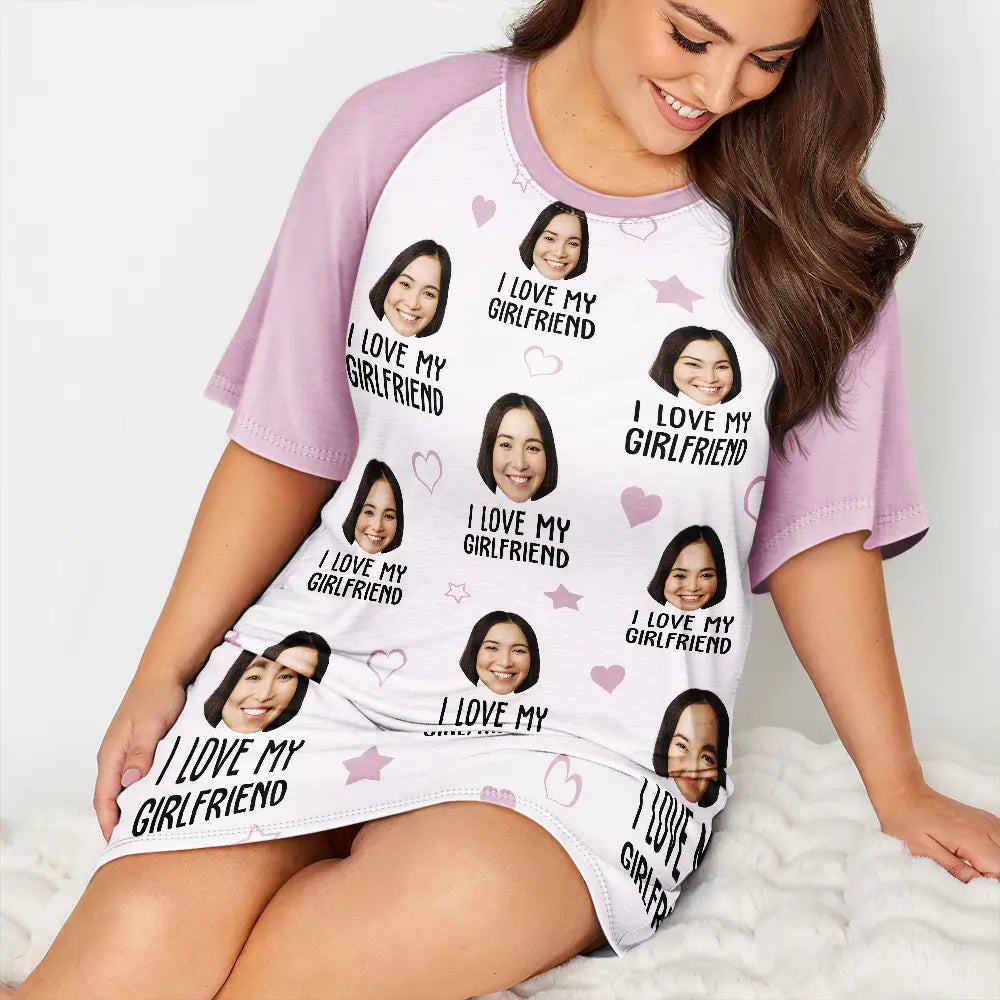 Gift For Couples,Gift For Wife,Custom Photo,Funny - Custom Photo Funny I Love My Wife Husband - Personalized Women's Sleep Tee