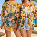 Summer,Happy,Dog Lovers,Dog Mom,Cat Lovers,Pet Lovers,Gift For Mother,Gift For Wife - Custom Photo Funny Kid Dog Cat - Personalized Women Kimono Cardigan