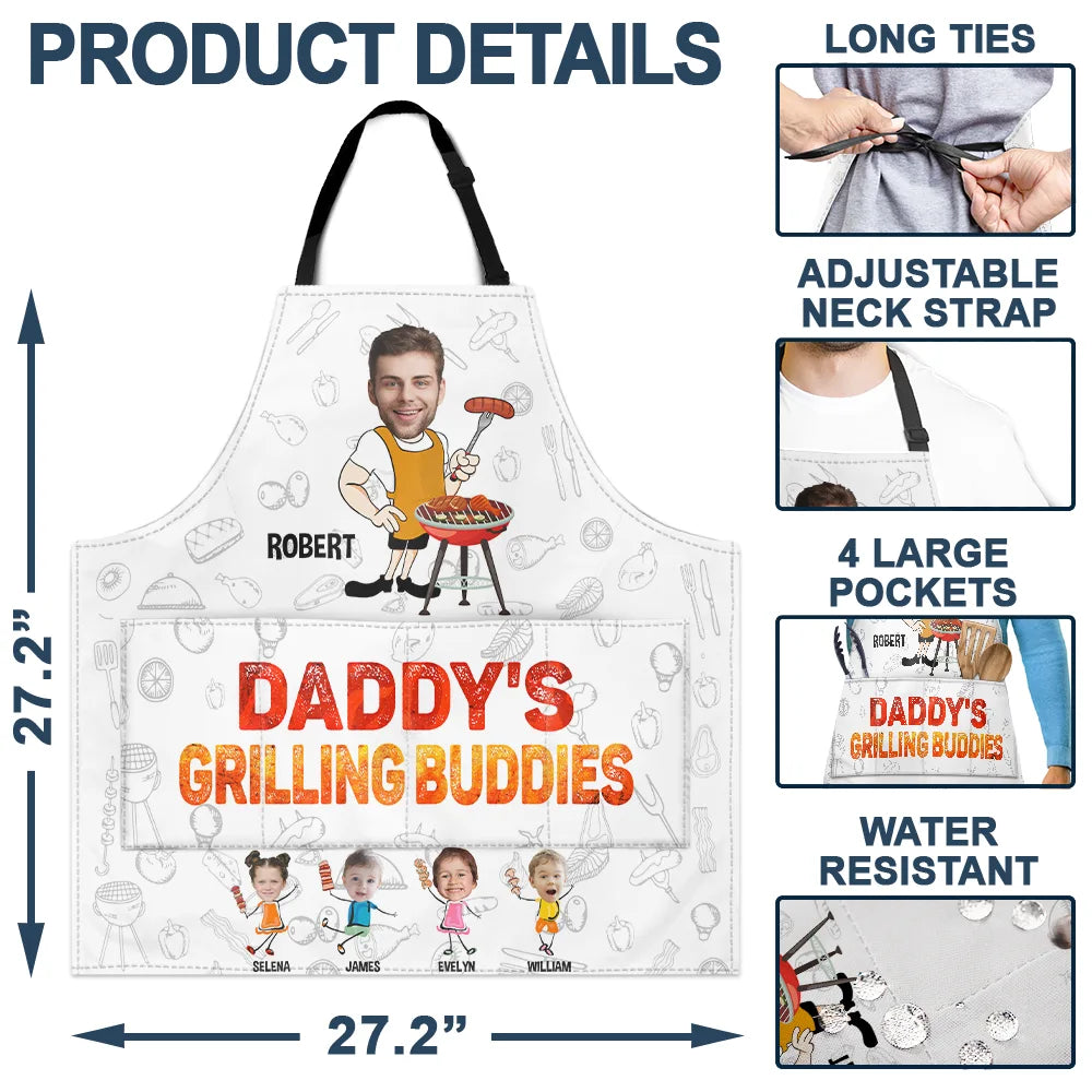 Custom Photo,Gift For Father,Grilling,Dad - Children,Non-Eng,Photo,Icon,Humorous - Custom Photo Funny Mr Good Lookin' Is Cookin' - Personalized Apron