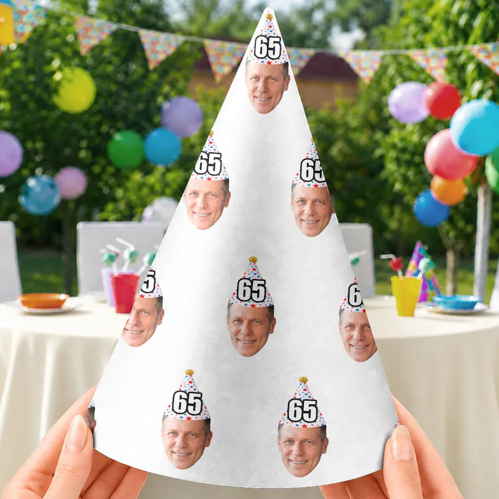 Gift For Yourself,Gift For Women,Custom Photo,Independence Day,Humorous,Cut-Face Photo,Icon - Custom Photo Funny Patriotic Face Birthday Family, Friends - Personalized Party Hats