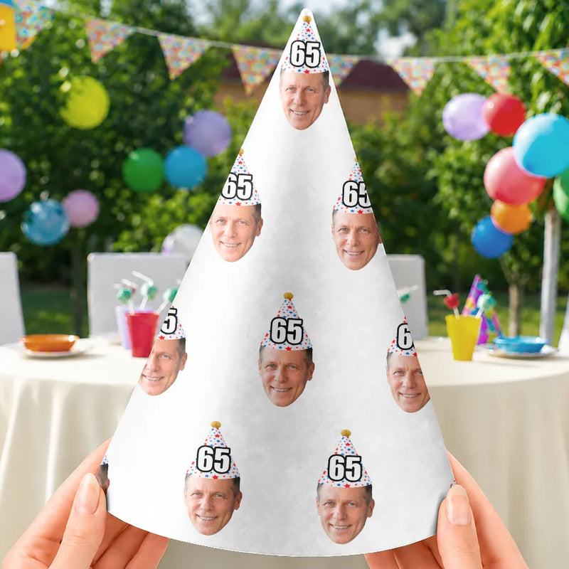 Gift For Yourself,Gift For Women,Custom Photo,Independence Day,Humorous,Cut-Face Photo,Icon - Custom Photo Funny Patriotic Face Birthday Family, Friends - Personalized Party Hats