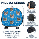Pet Lovers,Custom Photo,Funny - Custom Photo Funny Pet Face Pattern Dog Cat Family - Personalized Car Headrest Covers