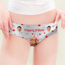 Custom Photo, Gift For Couples, Gift For Wife, Gift For Girlfriend, Funny - Custom Photo Funny Property Of - Personalized Women's Low-waisted Brief