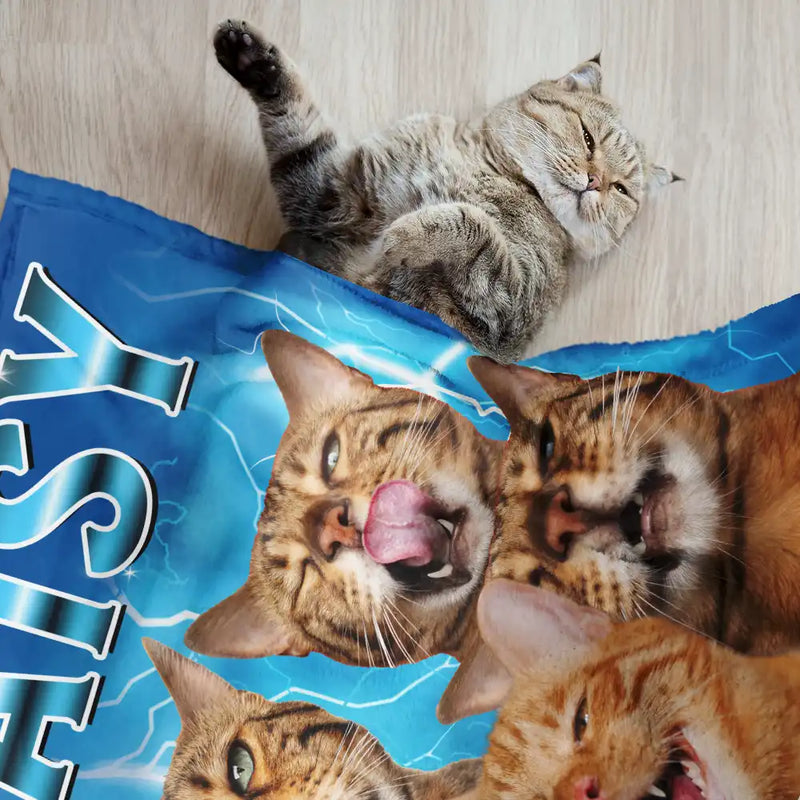 Pet Lovers,Pet Mom,Pet Dad - Custom Photo Funny Your Pets - Personalized Pet Blanket