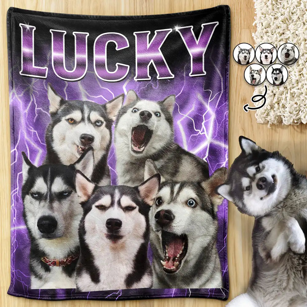 Pet Lovers,Pet Mom,Pet Dad - Custom Photo Funny Your Pets - Personalized Pet Blanket