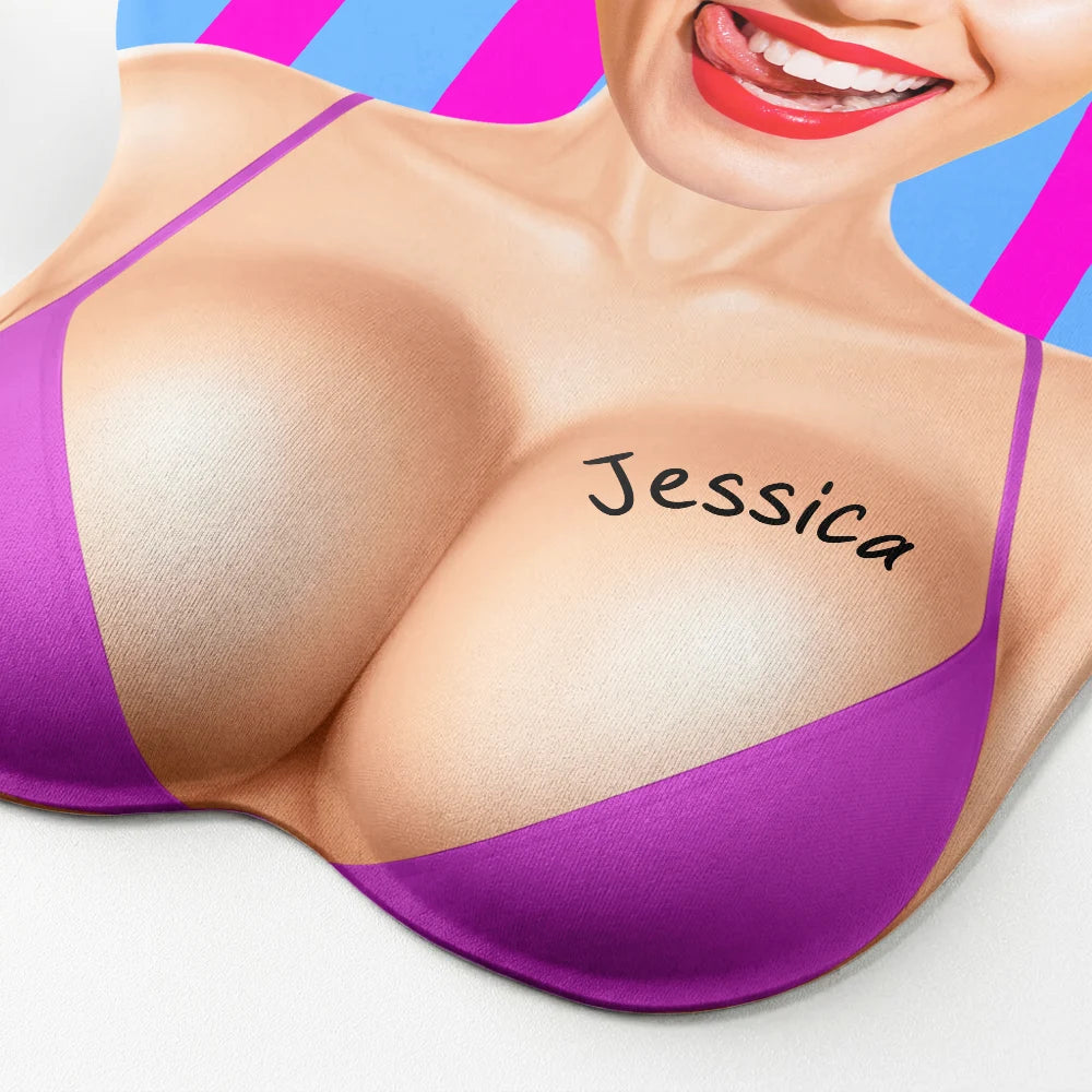 Custom Photo, Summer, Gift For Boyfriend, Gift For Couples, Humorous, Cut-Face Photo - Custom Photo Funny & Naughty - Personalized Mouse Pad