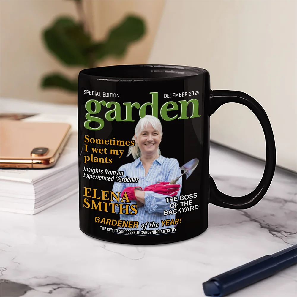 Gardening,Gift For Women,Gift For Men,Happy,Custom Photo - Custom Photo Garden Magazine - Personalized Mug