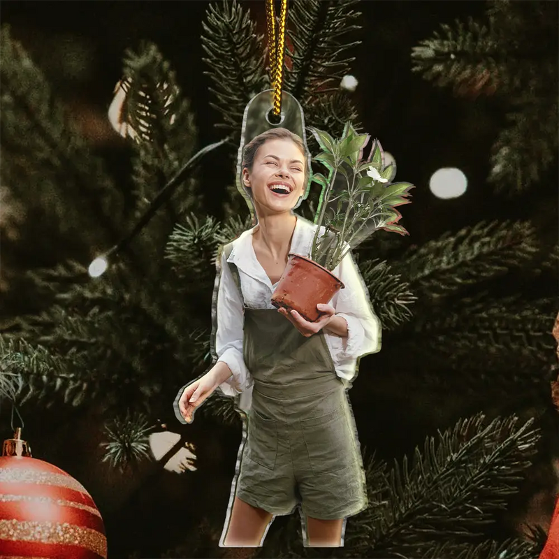 Gift For Yourself,Gift For Women,Gift For Men,Happy,Christmas,Custom Photo,Gardening,Photo Hobby Ornament - Custom Photo Gardening Christmas Decorations - Personalized Acrylic Photo Ornament