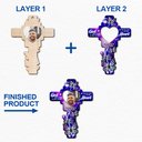 Custom Photo God Has You In His Arms - Personalized 2-Layered Wooden Ornament