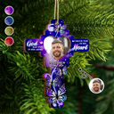 Custom Photo God Has You In His Arms - Personalized 2-Layered Wooden Ornament