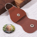 Memorial,Family,Parents,Gift For Grandparents,Sad - Custom Photo God Has You In His Arms Memorial - Personalized Leather Pocket Hug