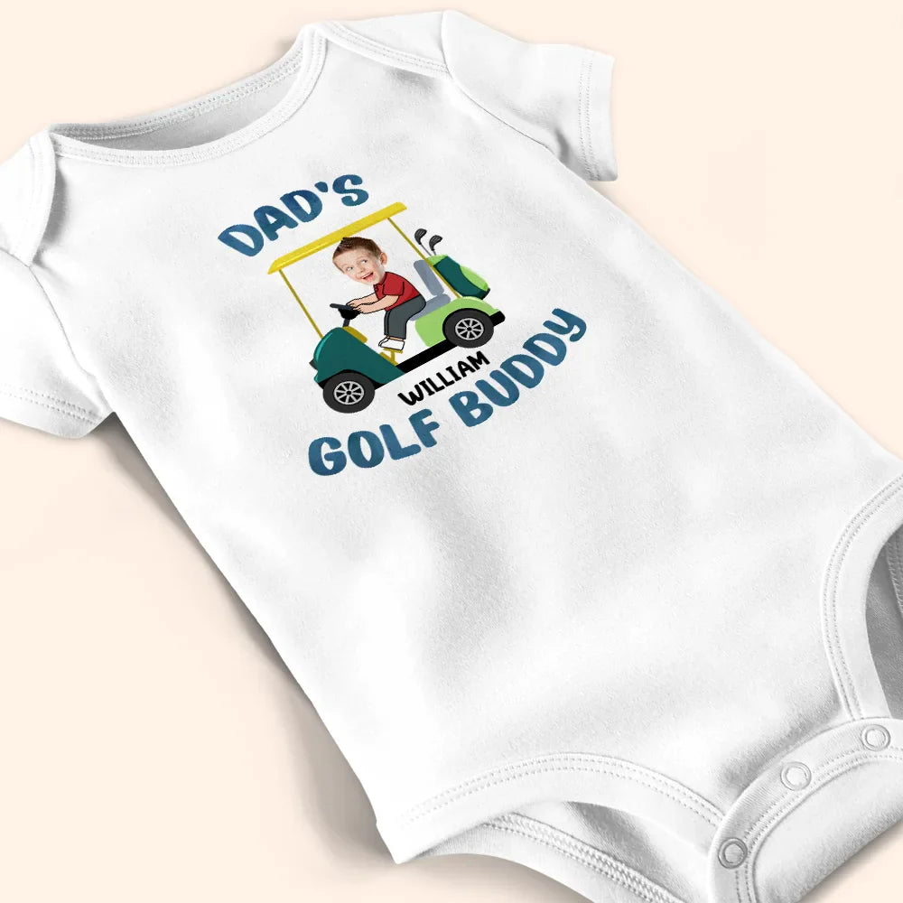 Golf,New Dad,Gift For Kids,New baby,Happy,Dad's Hobby - Custom Photo Golf Buddy - Personalized Baby Onesie