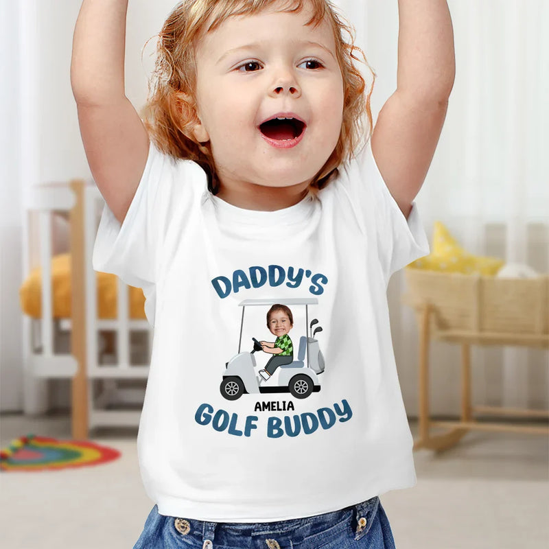 Golf,New Dad,Gift For Kids,New baby,Happy,Dad's Hobby - Custom Photo Golf Buddy - Personalized Baby Onesie