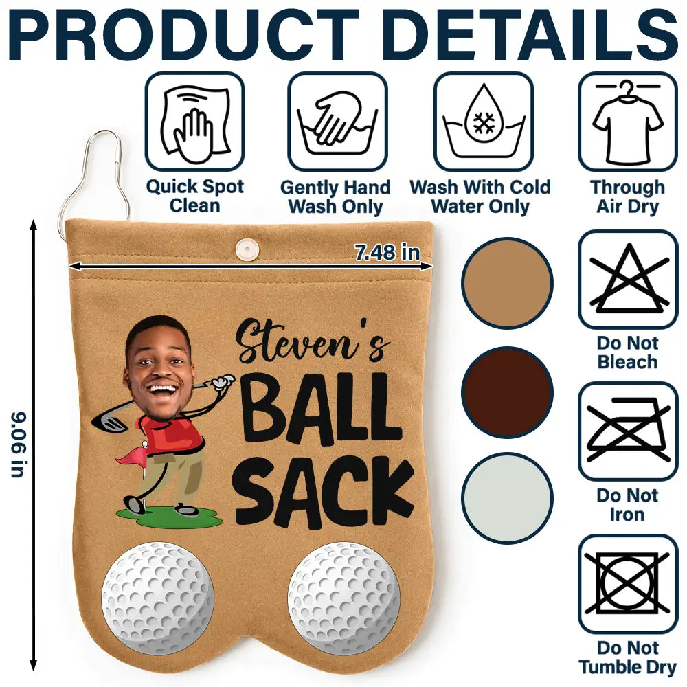 Humorous,Gift For Men,Golf,Gift For Yourself,Icon,Cut-Face Photo - Custom Photo Golf Lovers Ball Sack - Personalized Golf Ball Sacks
