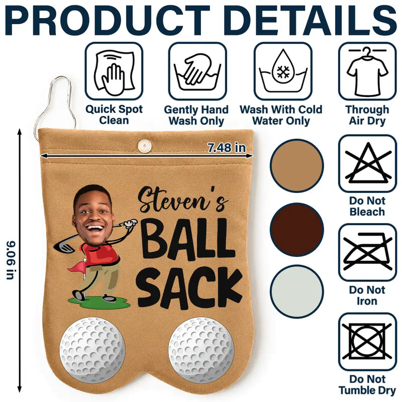 Humorous,Gift For Men,Golf,Gift For Yourself,Icon,Cut-Face Photo - Custom Photo Golf Lovers Ball Sack - Personalized Golf Ball Sacks