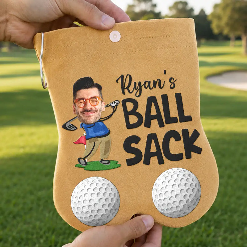 Humorous,Gift For Men,Golf,Gift For Yourself,Icon,Cut-Face Photo - Custom Photo Golf Lovers Ball Sack - Personalized Golf Ball Sacks