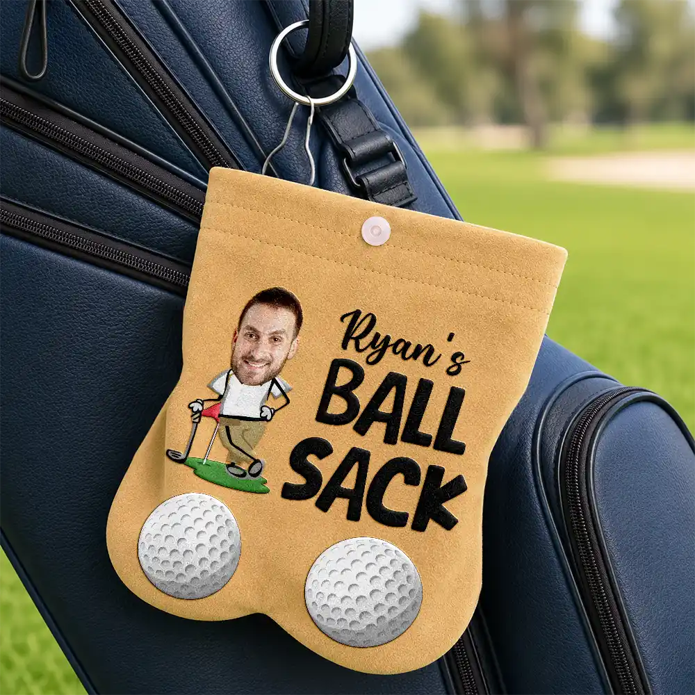 Humorous,Gift For Men,Golf,Gift For Yourself,Icon,Cut-Face Photo - Custom Photo Golf Lovers Ball Sack - Personalized Golf Ball Sacks