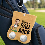 Humorous,Gift For Men,Golf,Gift For Yourself,Icon,Cut-Face Photo - Custom Photo Golf Lovers Ball Sack - Personalized Golf Ball Sacks