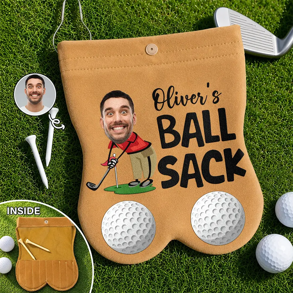 Custom Photo Golf Lovers Ball Sack - Personalized Golf Ball Sacks