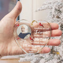 Memorial,Christmas,Family,Parents,Gift For Grandparents,Sad - Custom Photo Goodbyes Are Not Forever Memorial - Personalized Heart Shaped Glass Ornament