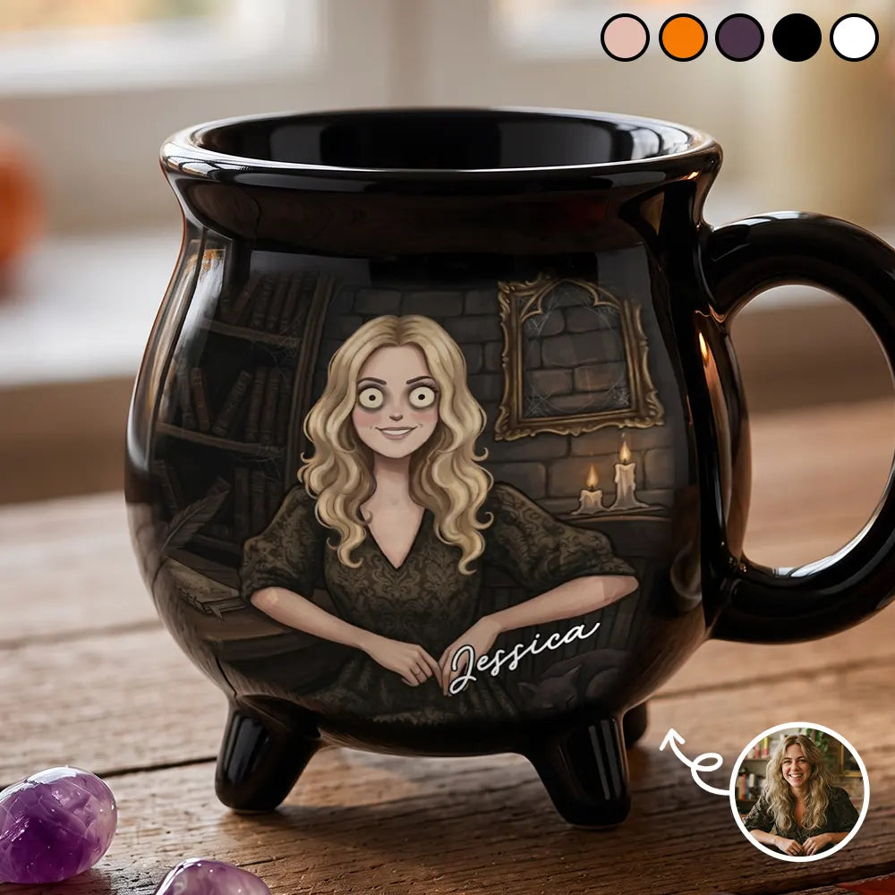 Custom Photo Gothic Portrait Art - Personalized Cauldron Mug