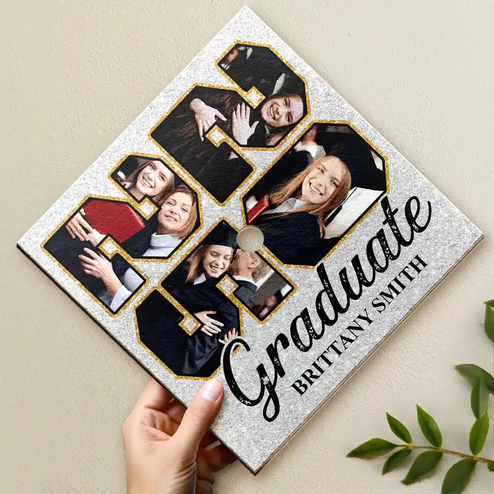 Graduation,Gift For Yourself,Happy,Custom Photo - Custom Photo Graduate Anniversary - Personalized Graduation Cap Topper