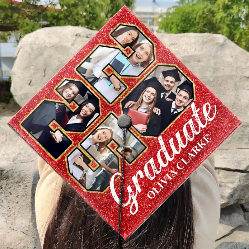 Graduation,Gift For Yourself,Happy,Custom Photo - Custom Photo Graduate Anniversary - Personalized Graduation Cap Topper