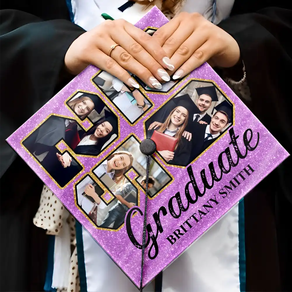 Graduation,Gift For Yourself,Happy,Custom Photo - Custom Photo Graduate Anniversary - Personalized Graduation Cap Topper