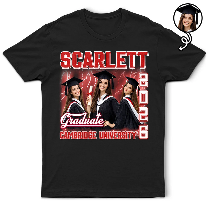 Gift For Yourself,Gift For Women,Gift For Men,Graduation,Happy - Custom Photo Graduation Congratulations - Personalised T Shirt