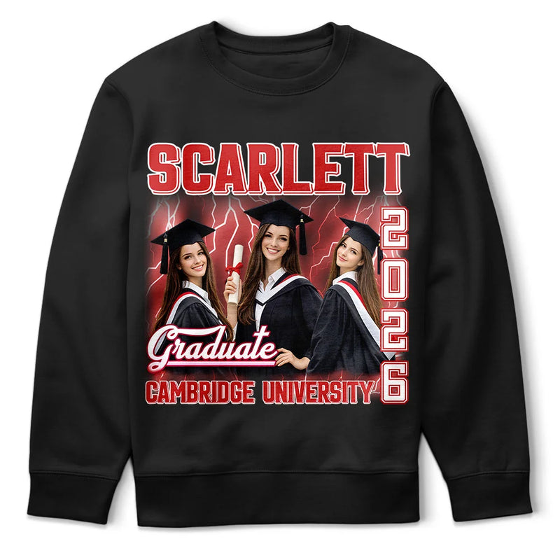 Gift For Yourself,Gift For Women,Gift For Men,Graduation,Happy - Custom Photo Graduation Congratulations - Personalised T Shirt